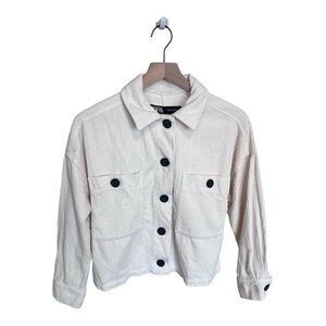 Zara Corduroy Cropped Jacket - Cream XS